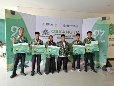 Gemilang di OSKANU Jateng 2026, Kontingen Maarif NU Kebumen Boyong Trofi Juara